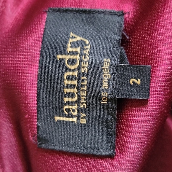 Laundry By Shelley Sagal Elegant Lace V-Neck Dress - Burgundy Size 2 - Picture 11 of 11